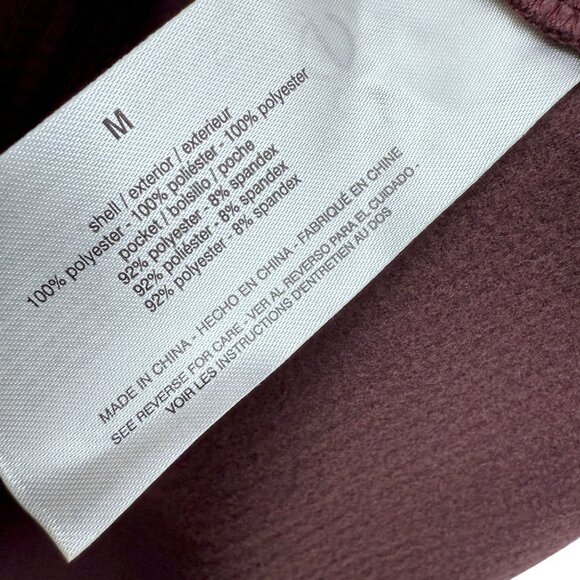 G.H. BASS Mens Pullover Size Medium Burgundy 1/4 Zip Mock Neck Fleece Lined - Picture 7 of 9